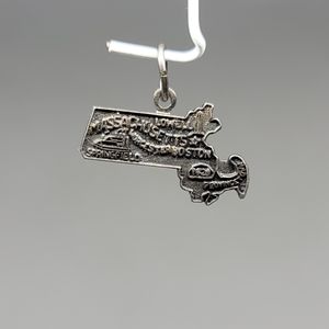 Sterling Silver Massachusetts State Shape Travel Charm